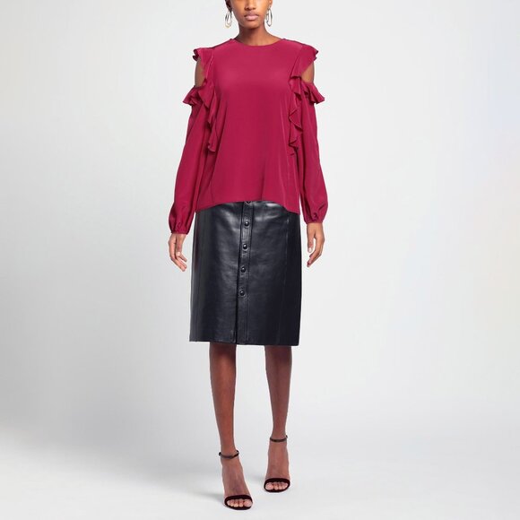 MARANI 100% Silk blouse open shoulder top - Picture 2 of 13